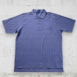 B. Draddy Green Spring Valley Hunt Club Golf Polo Shirt Mens XXL Purple Striped